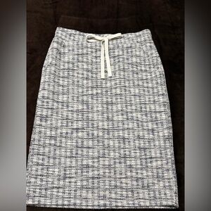 Loft Navy & White Boucle Skirt. Sz S